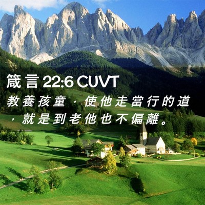 Picture 02 - 箴 言 22:6 CUVT - 教 養 孩 童 ， 使 他 走 當 行 的 道 - Bible Verse Picture