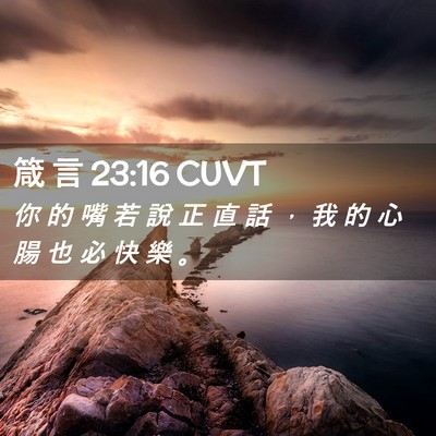 Picture 02 - 箴 言 23:16 CUVT - 你 的 嘴 若 說 正 直 話 ， 我 的 心 - Bible Verse Picture
