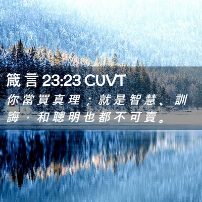 Picture 02 - 箴 言 23:23 CUVT - 你 當 買 真 理 ； 就 是 智 慧 、 訓 - Bible Verse Picture
