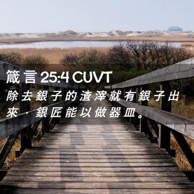 Picture 02 - 箴 言 25:4 CUVT - 除 去 銀 子 的 渣 滓 就 有 銀 子 出 - Bible Verse Picture