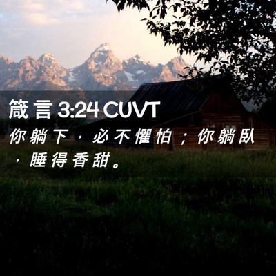Picture 02 - 箴 言 3:24 CUVT - 你 躺 下 ， 必 不 懼 怕 ； 你 躺 臥 - Bible Verse Picture