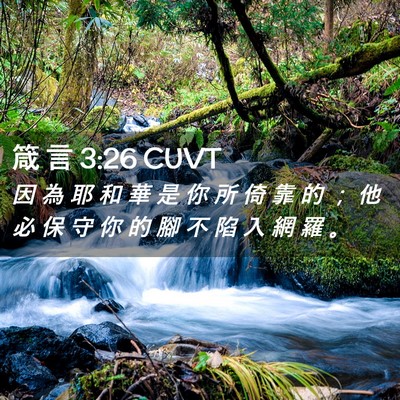 Picture 02 - 箴 言 3:26 CUVT - 因 為 耶 和 華 是 你 所 倚 靠 的 ； - Bible Verse Picture