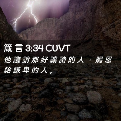 Picture 02 - 箴 言 3:34 CUVT - 他 譏 誚 那 好 譏 誚 的 人 ， 賜 恩 - Bible Verse Picture