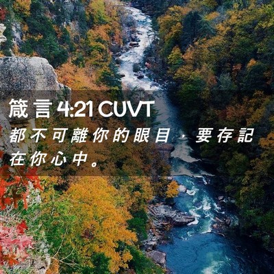 Picture 02 - 箴 言 4:21 CUVT - 都 不 可 離 你 的 眼 目 ， 要 存 記 - Bible Verse Picture