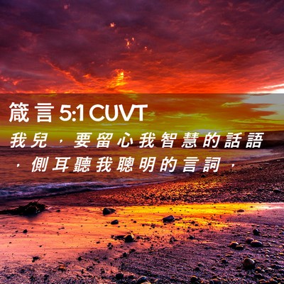 Picture 02 - 箴 言 5:1 CUVT - 我 兒 ， 要 留 心 我 智 慧 的 話 語 - Bible Verse Picture