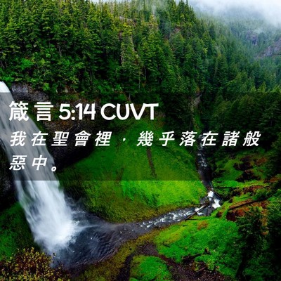 Picture 02 - 箴 言 5:14 CUVT - 我 在 聖 會 裡 ， 幾 乎 落 在 諸 般 - Bible Verse Picture