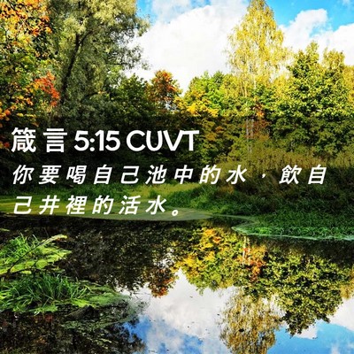 Picture 02 - 箴 言 5:15 CUVT - 你 要 喝 自 己 池 中 的 水 ， 飲 自 - Bible Verse Picture