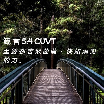 Picture 02 - 箴 言 5:4 CUVT - 至 終 卻 苦 似 茵 蔯 ， 快 如 兩 刃 - Bible Verse Picture