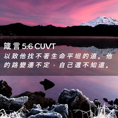 Picture 02 - 箴 言 5:6 CUVT - 以 致 他 找 不 著 生 命 平 坦 的 道 - Bible Verse Picture