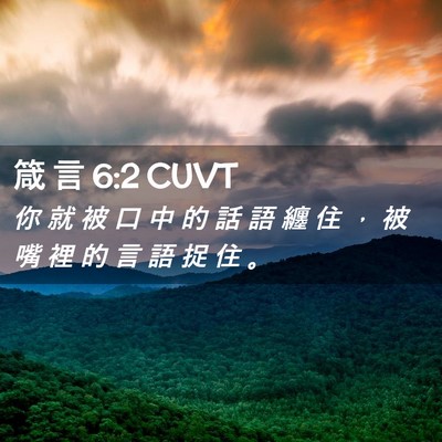 Picture 02 - 箴 言 6:2 CUVT - 你 就 被 口 中 的 話 語 纏 住 ， 被 - Bible Verse Picture
