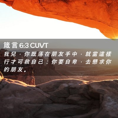 Picture 02 - 箴 言 6:3 CUVT - 我 兒 ， 你 既 落 在 朋 友 手 中 ， - Bible Verse Picture