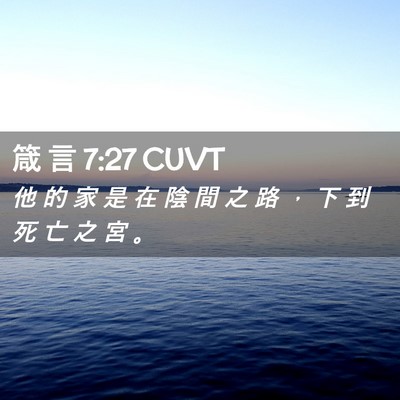 Picture 02 - 箴 言 7:27 CUVT - 他 的 家 是 在 陰 間 之 路 ， 下 到 - Bible Verse Picture