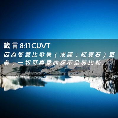 Picture 02 - 箴 言 8:11 CUVT - 因 為 智 慧 比 珍 珠 （ 或 譯 ： 紅 - Bible Verse Picture
