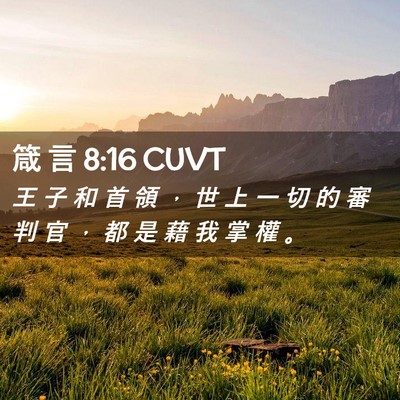Picture 02 - 箴 言 8:16 CUVT - 王 子 和 首 領 ， 世 上 一 切 的 審 - Bible Verse Picture