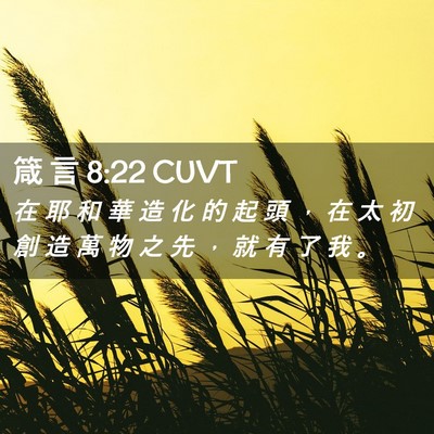 Picture 02 - 箴 言 8:22 CUVT - 在 耶 和 華 造 化 的 起 頭 ， 在 太 - Bible Verse Picture