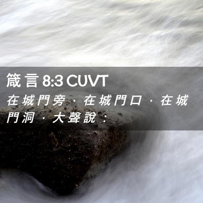 Picture 02 - 箴 言 8:3 CUVT - 在 城 門 旁 ， 在 城 門 口 ， 在 城 - Bible Verse Picture