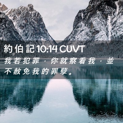 Picture 02 - 約 伯 記 10:14 CUVT - 我 若 犯 罪 ， 你 就 察 看 我 ， 並 - Bible Verse Picture