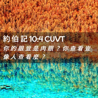 Picture 02 - 約 伯 記 10:4 CUVT - 你 的 眼 豈 是 肉 眼 ？ 你 查 看 豈 - Bible Verse Picture