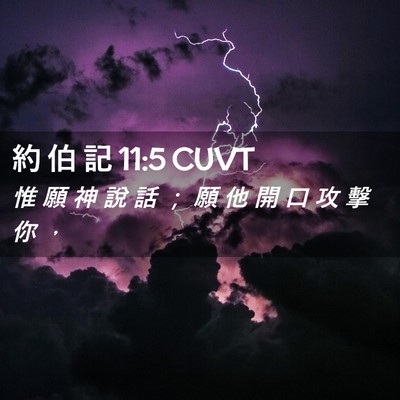 Picture 02 - 約 伯 記 11:5 CUVT - 惟 願 神 說 話 ； 願 他 開 口 攻 擊 - Bible Verse Picture