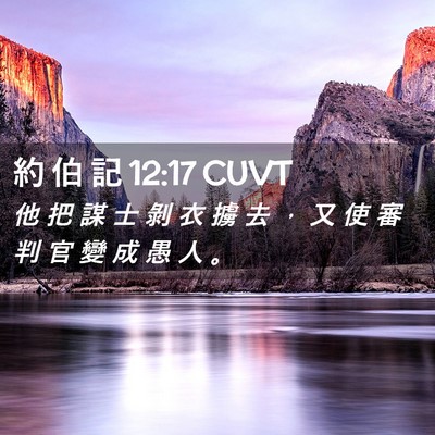 Picture 02 - 約 伯 記 12:17 CUVT - 他 把 謀 士 剝 衣 擄 去 ， 又 使 審 - Bible Verse Picture