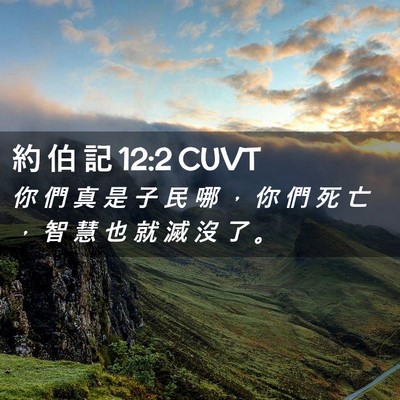 Picture 02 - 約 伯 記 12:2 CUVT - 你 們 真 是 子 民 哪 ， 你 們 死 亡 - Bible Verse Picture