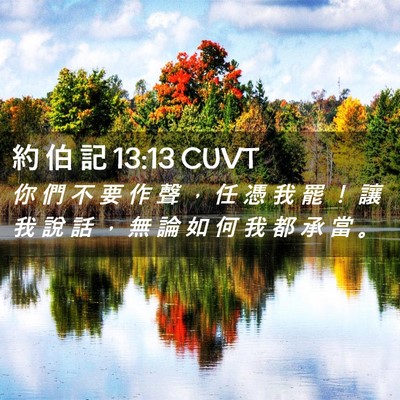 Picture 02 - 約 伯 記 13:13 CUVT - 你 們 不 要 作 聲 ， 任 憑 我 罷 ！ - Bible Verse Picture