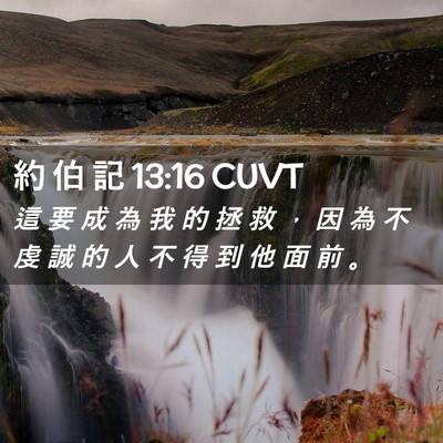 Picture 02 - 約 伯 記 13:16 CUVT - 這 要 成 為 我 的 拯 救 ， 因 為 不 - Bible Verse Picture