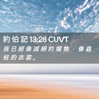 Picture 02 - 約 伯 記 13:28 CUVT - 我 已 經 像 滅 絕 的 爛 物 ， 像 蟲 - Bible Verse Picture