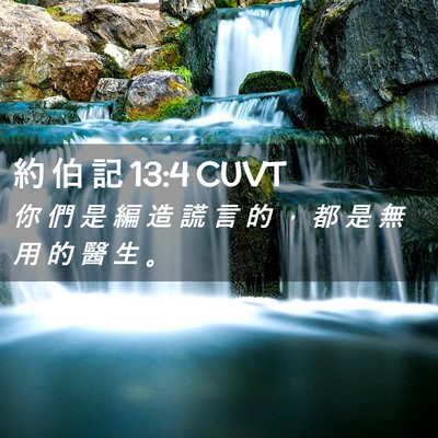 Picture 02 - 約 伯 記 13:4 CUVT - 你 們 是 編 造 謊 言 的 ， 都 是 無 - Bible Verse Picture