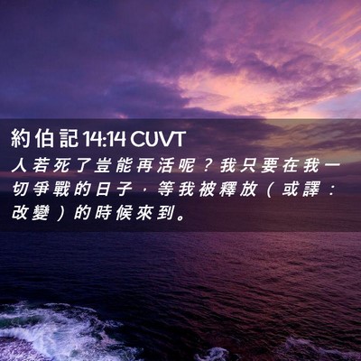 Picture 02 - 約 伯 記 14:14 CUVT - 人 若 死 了 豈 能 再 活 呢 ？ 我 只 - Bible Verse Picture