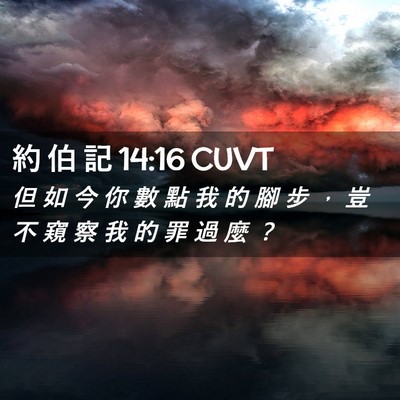 Picture 02 - 約 伯 記 14:16 CUVT - 但 如 今 你 數 點 我 的 腳 步 ， 豈 - Bible Verse Picture