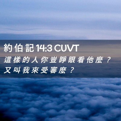 Picture 02 - 約 伯 記 14:3 CUVT - 這 樣 的 人 你 豈 睜 眼 看 他 麼 ？ - Bible Verse Picture