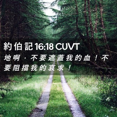 Picture 02 - 約 伯 記 16:18 CUVT - 地 啊 ， 不 要 遮 蓋 我 的 血 ！ 不 - Bible Verse Picture