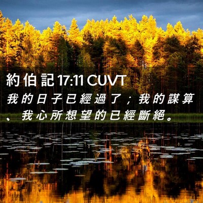 Picture 02 - 約 伯 記 17:11 CUVT - 我 的 日 子 已 經 過 了 ； 我 的 謀 - Bible Verse Picture