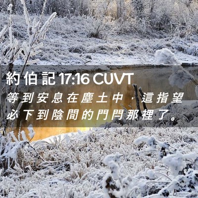 Picture 02 - 約 伯 記 17:16 CUVT - 等 到 安 息 在 塵 土 中 ， 這 指 望 - Bible Verse Picture