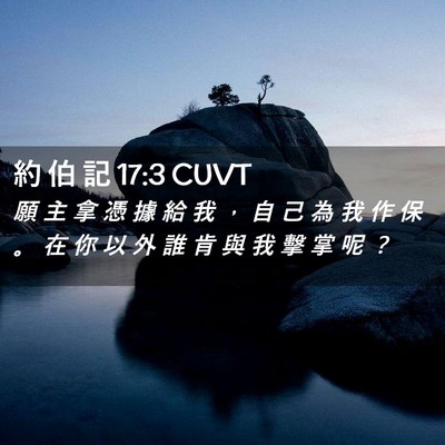 Picture 02 - 約 伯 記 17:3 CUVT - 願 主 拿 憑 據 給 我 ， 自 己 為 我 - Bible Verse Picture