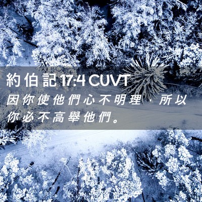 Picture 02 - 約 伯 記 17:4 CUVT - 因 你 使 他 們 心 不 明 理 ， 所 以 - Bible Verse Picture