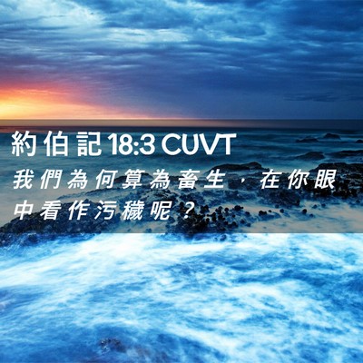Picture 02 - 約 伯 記 18:3 CUVT - 我 們 為 何 算 為 畜 生 ， 在 你 眼 - Bible Verse Picture
