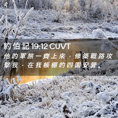 Picture 02 - 約 伯 記 19:12 CUVT - 他 的 軍 旅 一 齊 上 來 ， 修 築 戰 - Bible Verse Picture