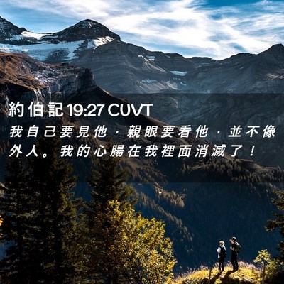 Picture 02 - 約 伯 記 19:27 CUVT - 我 自 己 要 見 他 ， 親 眼 要 看 他 - Bible Verse Picture