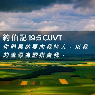 Picture 02 - 約 伯 記 19:5 CUVT - 你 們 果 然 要 向 我 誇 大 ， 以 我 - Bible Verse Picture
