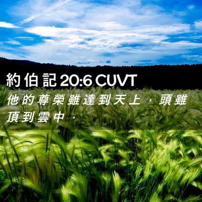 Picture 02 - 約 伯 記 20:6 CUVT - 他 的 尊 榮 雖 達 到 天 上 ， 頭 雖 - Bible Verse Picture