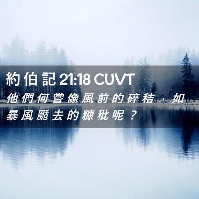 Picture 02 - 約 伯 記 21:18 CUVT - 他 們 何 嘗 像 風 前 的 碎 秸 ， 如 - Bible Verse Picture