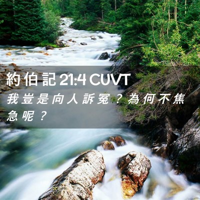 Picture 02 - 約 伯 記 21:4 CUVT - 我 豈 是 向 人 訴 冤 ？ 為 何 不 焦 - Bible Verse Picture