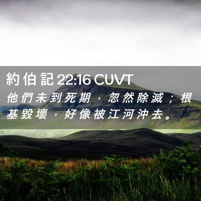 Picture 02 - 約 伯 記 22:16 CUVT - 他 們 未 到 死 期 ， 忽 然 除 滅 ； - Bible Verse Picture