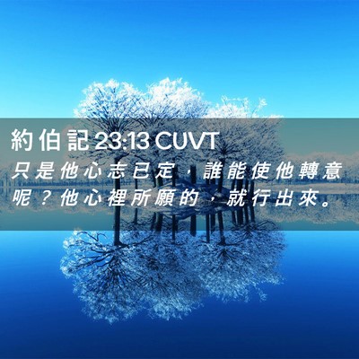 Picture 02 - 約 伯 記 23:13 CUVT - 只 是 他 心 志 已 定 ， 誰 能 使 他 - Bible Verse Picture