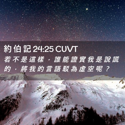 Picture 02 - 約 伯 記 24:25 CUVT - 若 不 是 這 樣 ， 誰 能 證 實 我 是 - Bible Verse Picture