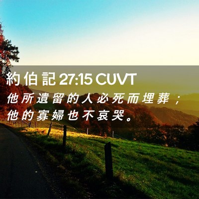 Picture 02 - 約 伯 記 27:15 CUVT - 他 所 遺 留 的 人 必 死 而 埋 葬 ； - Bible Verse Picture