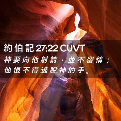 Picture 02 - 約 伯 記 27:22 CUVT - 神 要 向 他 射 箭 ， 並 不 留 情 ； - Bible Verse Picture