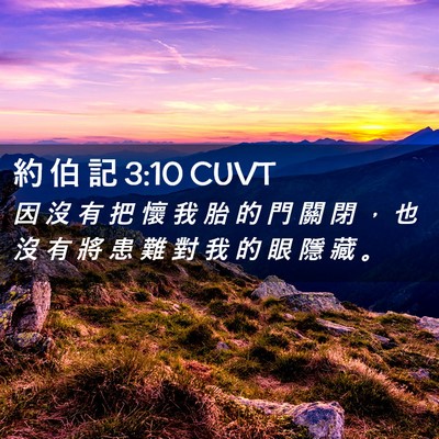 Picture 02 - 約 伯 記 3:10 CUVT - 因 沒 有 把 懷 我 胎 的 門 關 閉 ， - Bible Verse Picture